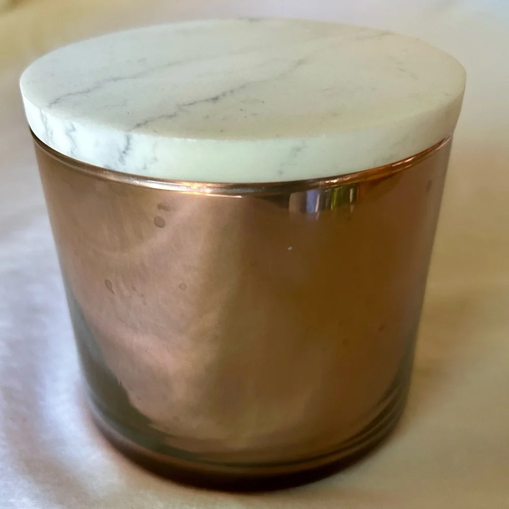 Marble Lid Mercury Pink Glass Storage Jar